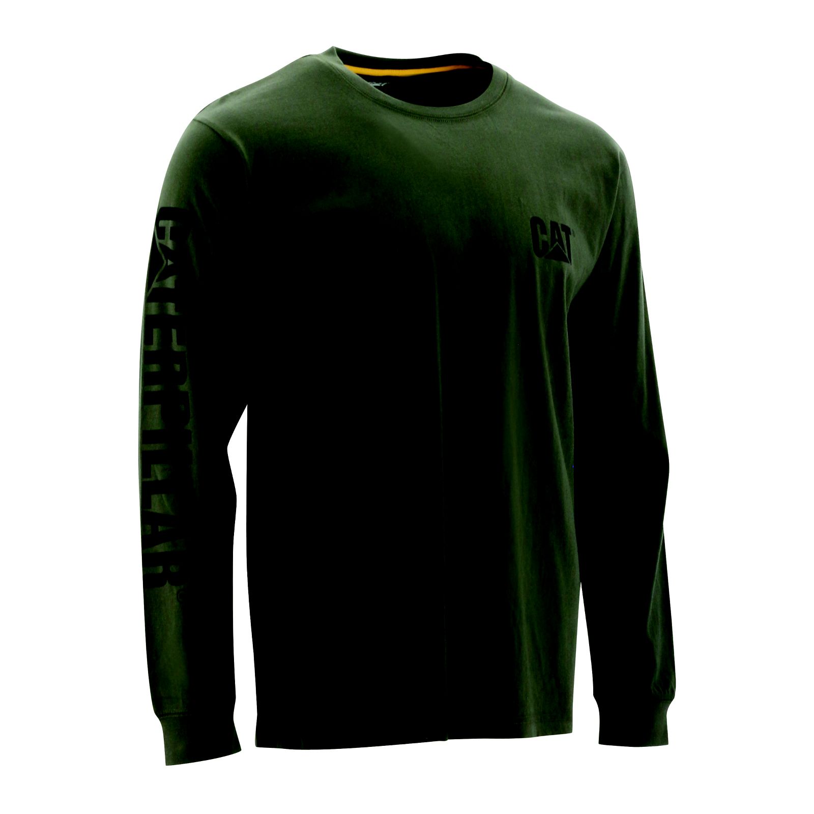 Caterpillar Clothing South Africa - Cat Men's Trademark Banner Long Sleeve T-Shirts Green OE2370854